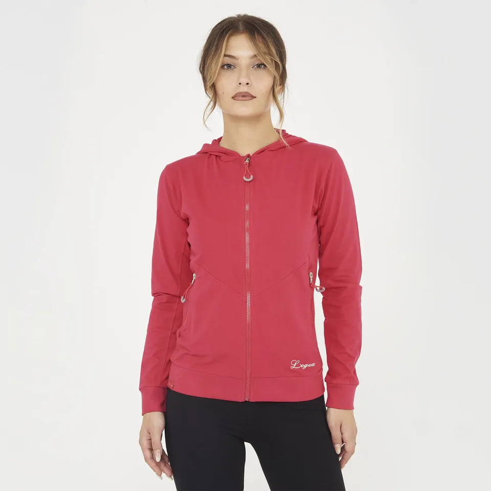 legea-layca-felpa-leggera-con-zip-e-cappuccio-amarena-xs image 1