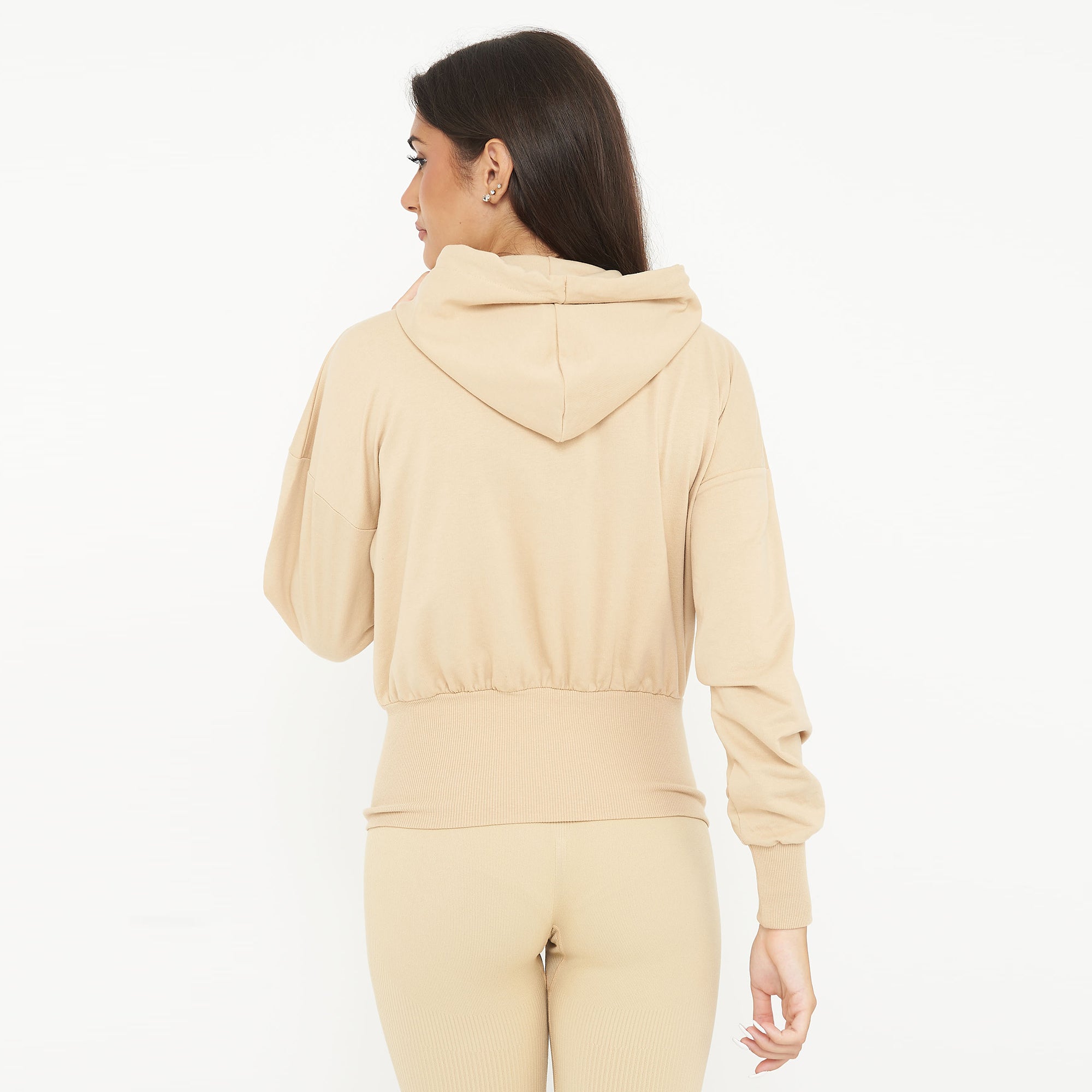 legea-trixy-giacca-crop-in-cotone-con-zip-e-cappuccio-sabbia-xl image 6