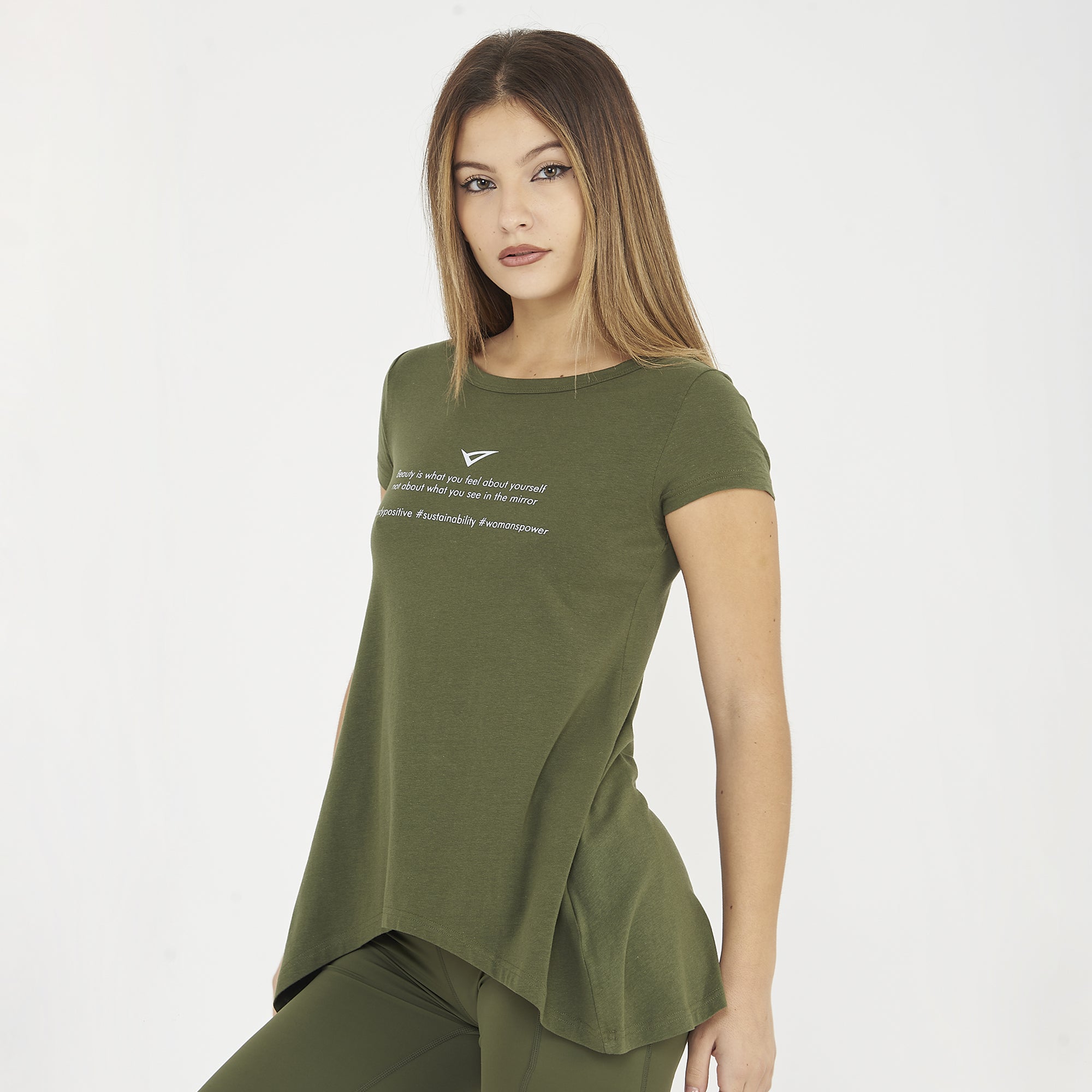 legea-europa-t-shirt-in-cotone-donna-verde-militare-s image 5