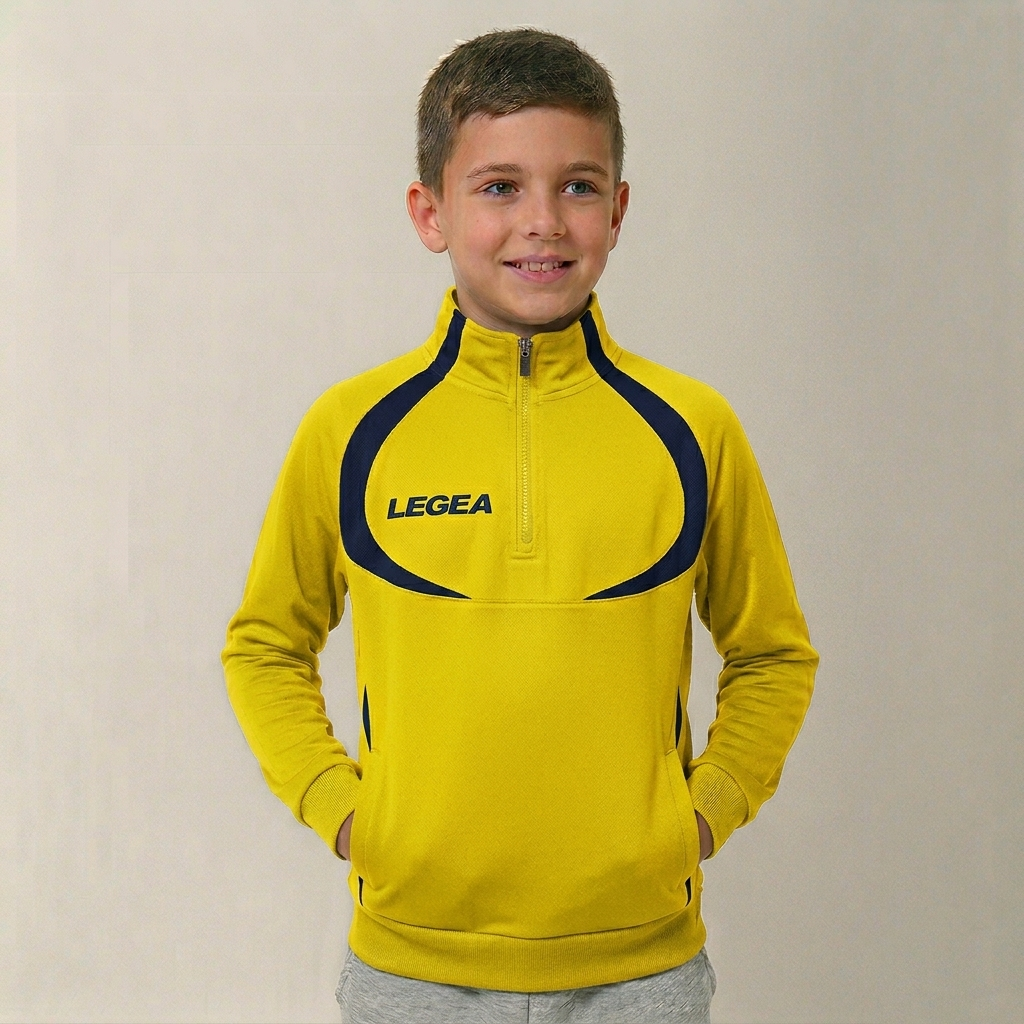 legea-giacca-allenamento-algeria-mezza-zip-junior-giallo-blu-2xs image 1
