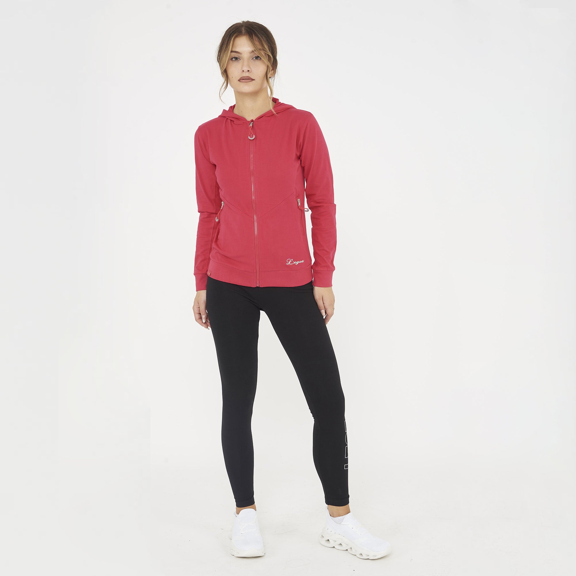 legea-layca-felpa-leggera-con-zip-e-cappuccio-amarena-xl image 7