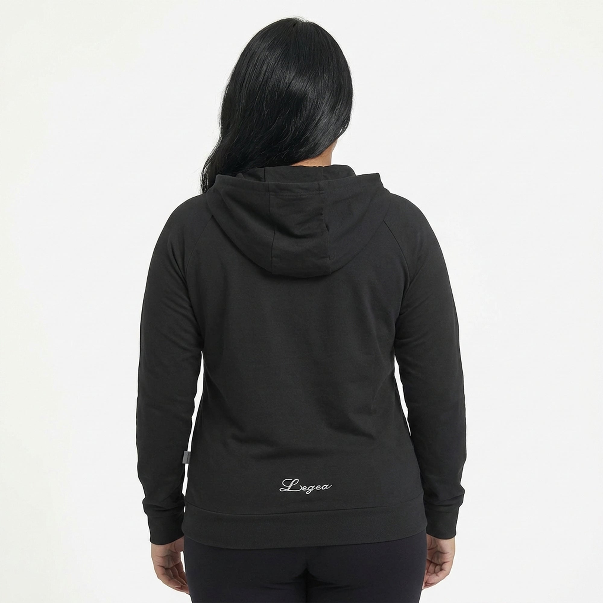 legea-felpa-dair-donna-con-zip-e-cappuccio-nero-4xl image 2