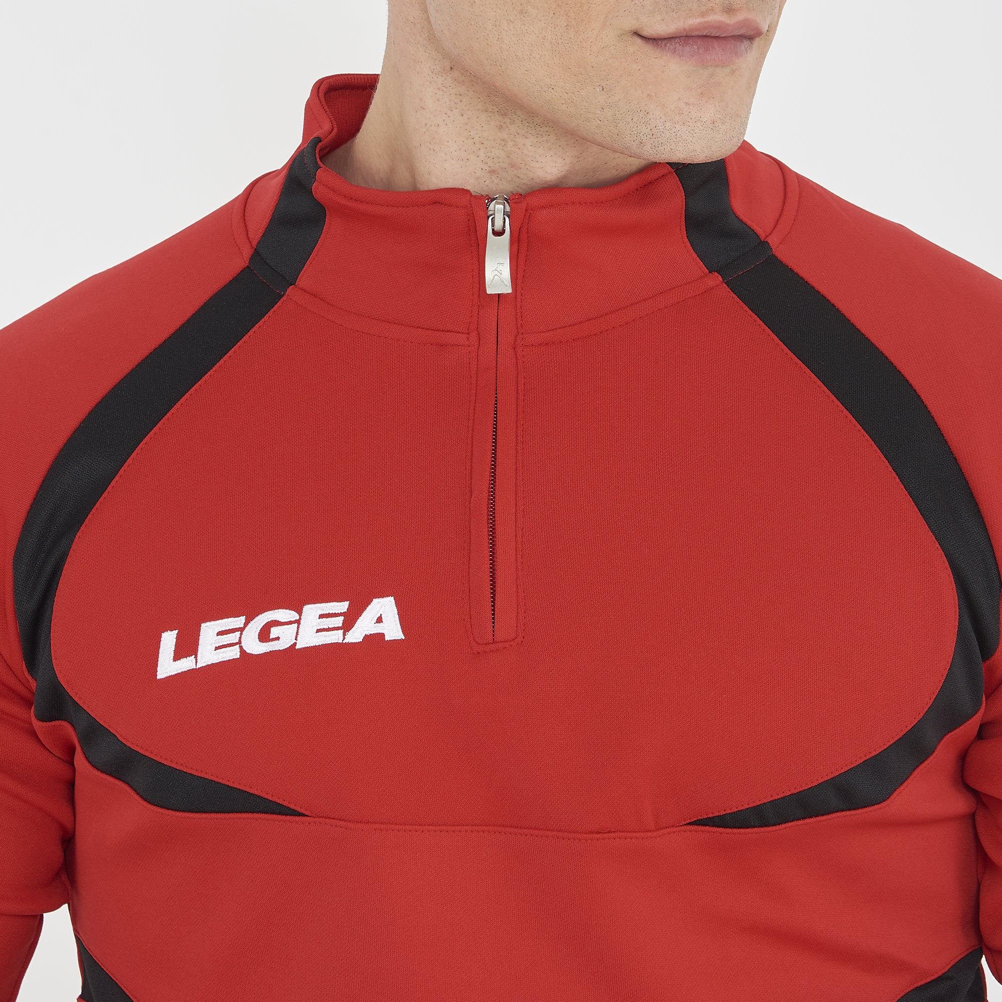 legea-algeria-giacca-da-allenamento-con-mezza-zip-rosso-nero-xl image 4