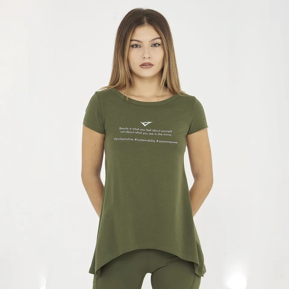 legea-europa-t-shirt-in-cotone-donna-verde-militare-s image 1