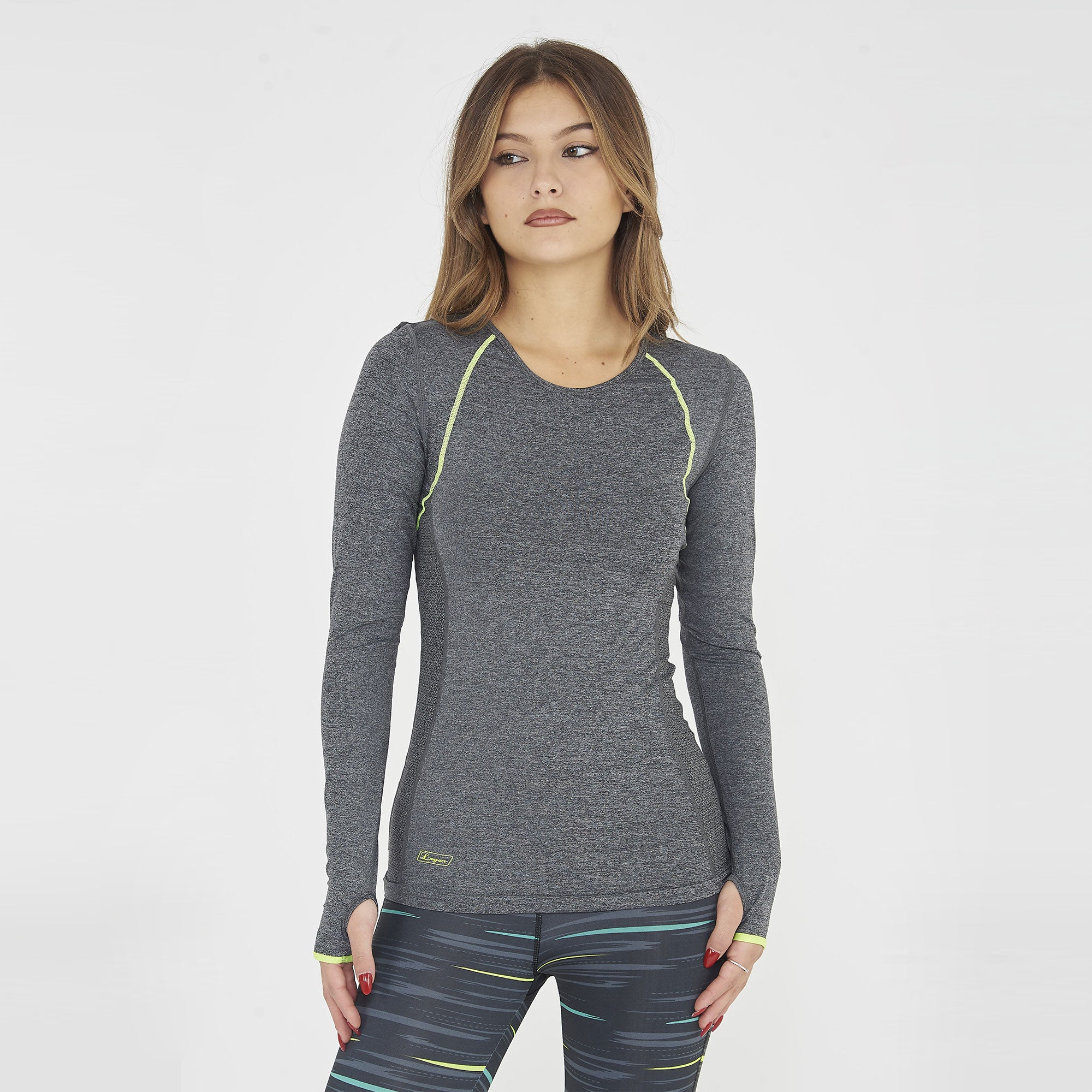 legea-meir-maglia-da-running-donna-manica-lunga-con-passapollice-grigio-melange- image 1