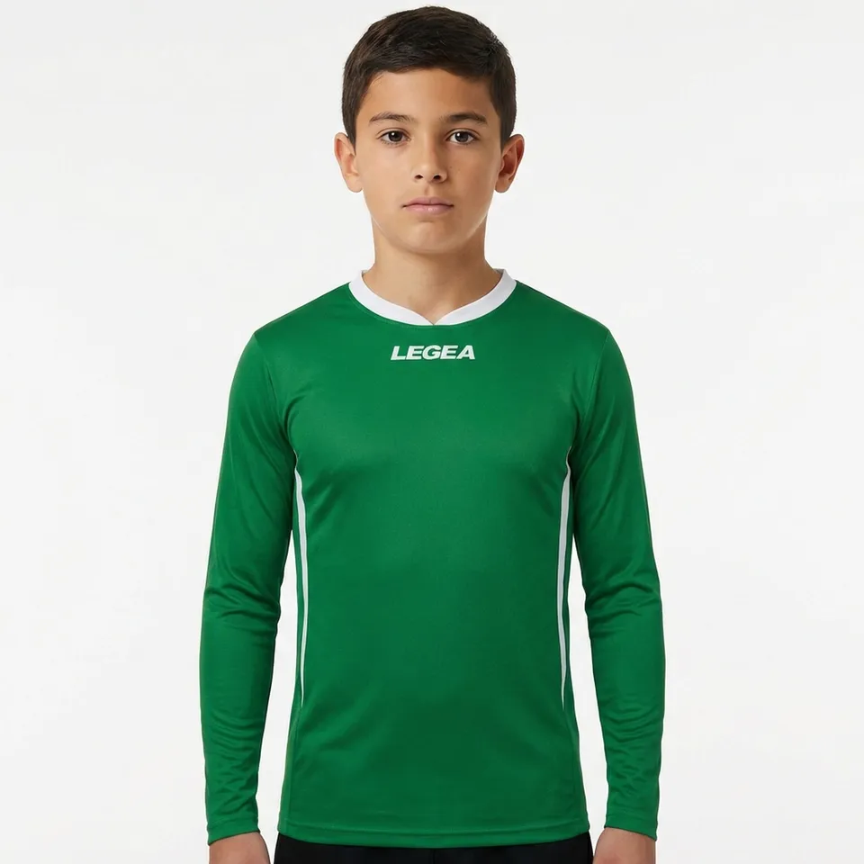 legea-dusseldorf-maglia-calcio-maniche-lunghe-verde-bianco-2xs image 1