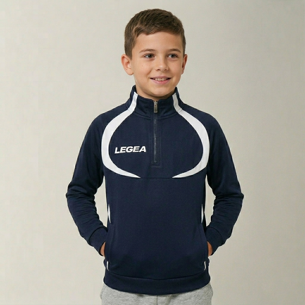legea-algeria-giacca-da-allenamento-con-mezza-zip-blu-bianco-xs image 1