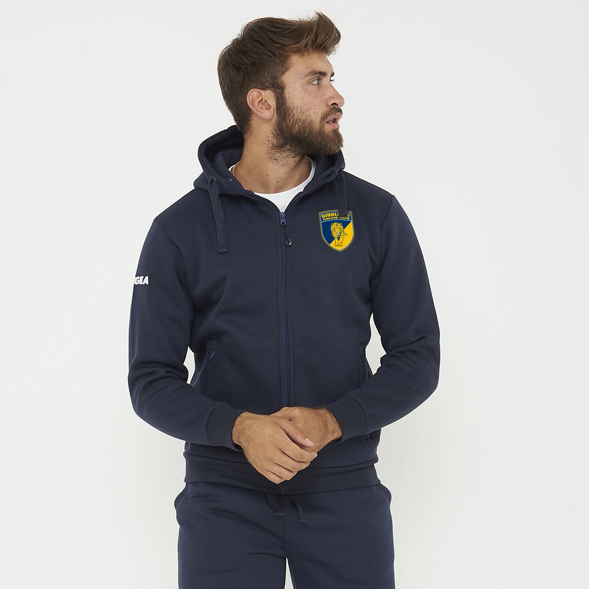 legea-giugliano-calcio-felpa-con-cappuccio-e-zip-blu image 1
