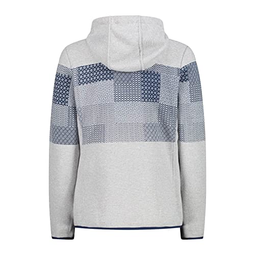 cmp-knit-tech-giacca-fleece-donna-con-cappuccio-argento-bianco image 6