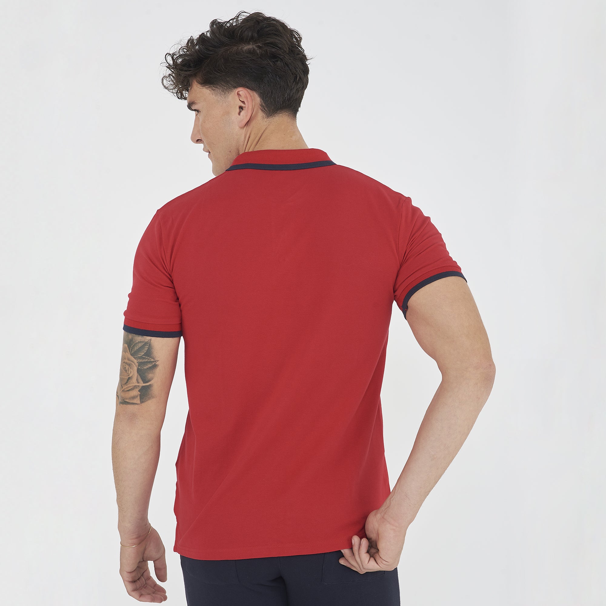 legea-polo-dacca-a-maniche-corte-in-cotone-rosso-bianco-xl image 2