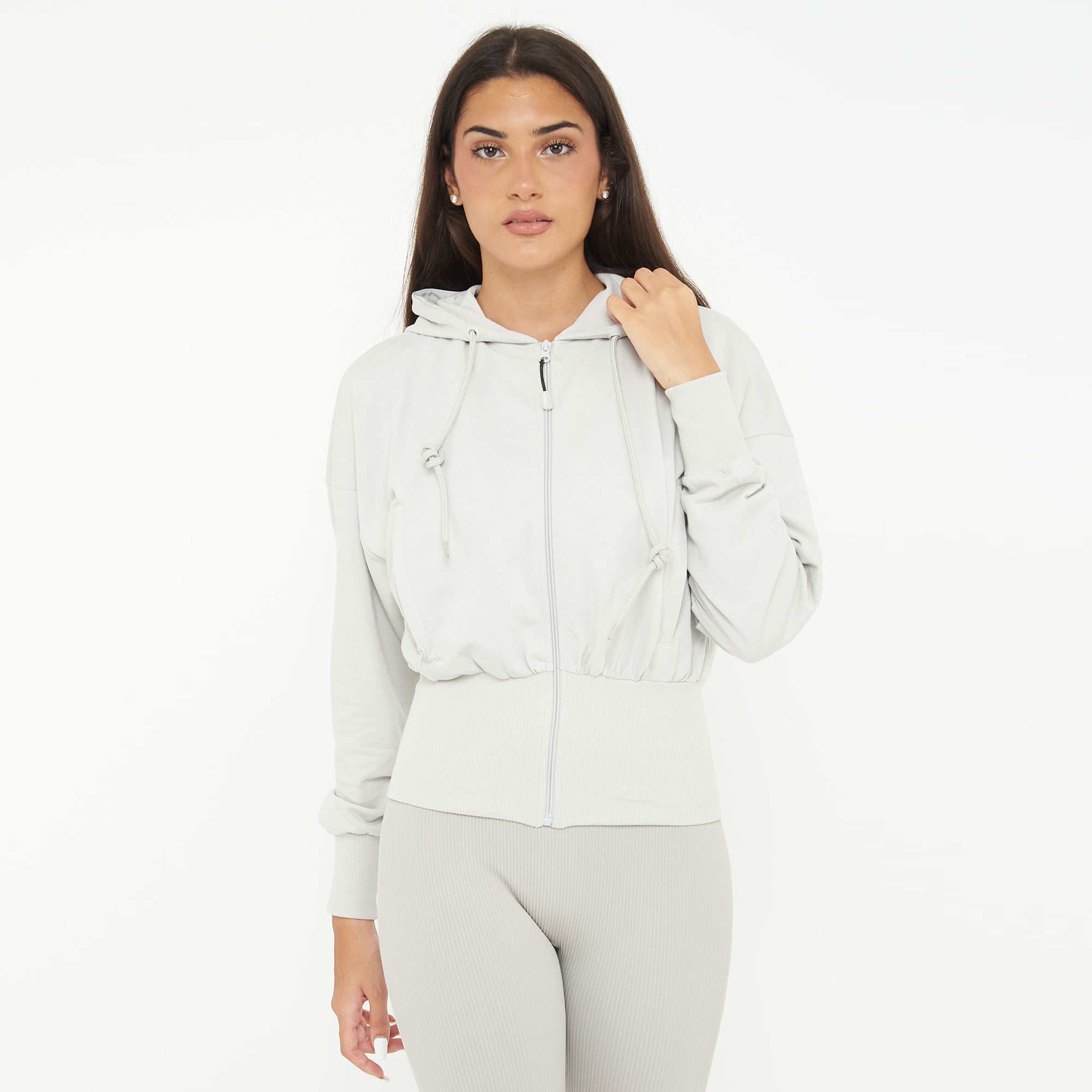 legea-giacca-crop-trixy-con-zip-e-cappuccio-grigio-chiaro-xl image 1