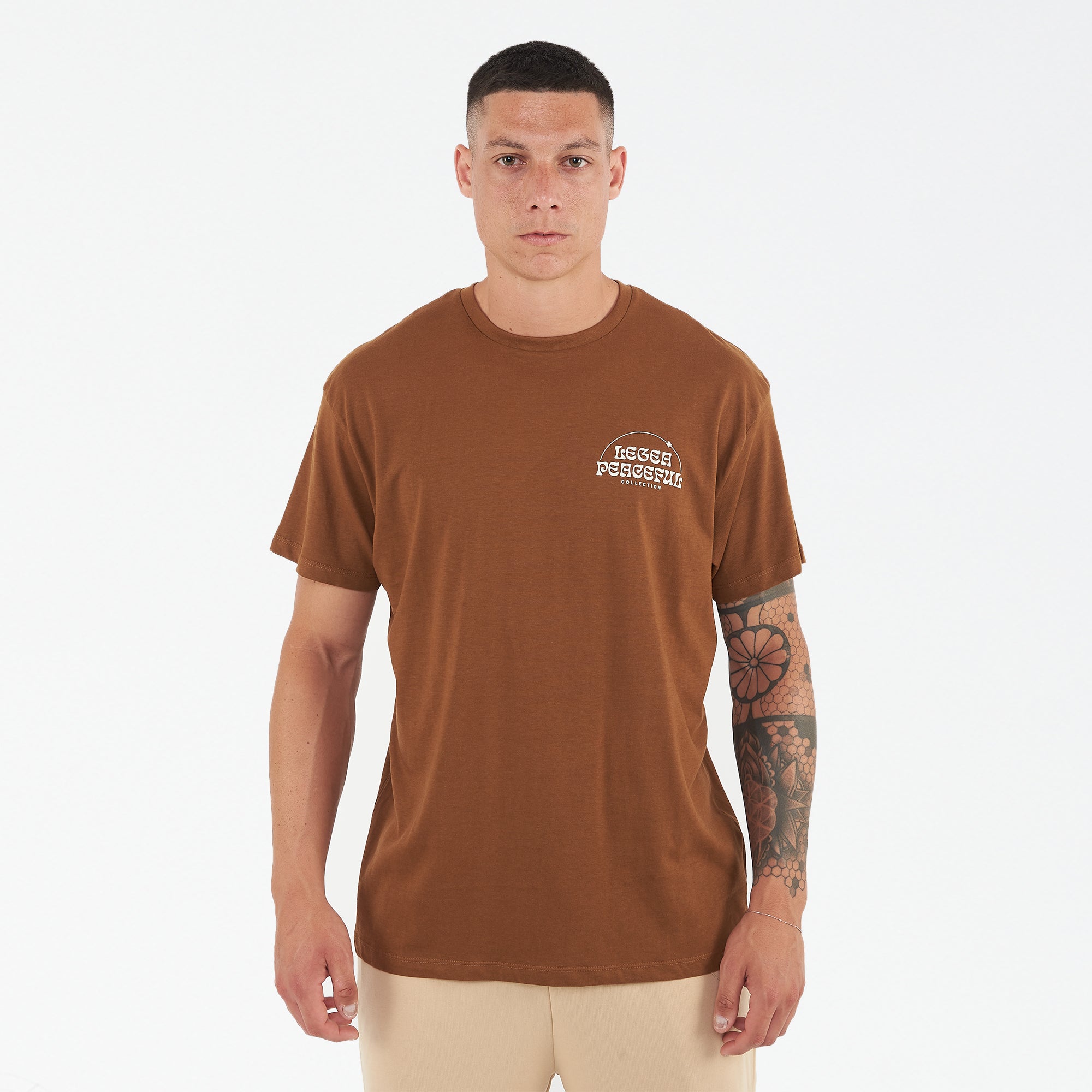 legea-peaceful-t-shirt-in-cotone-marrone-2xl image 1