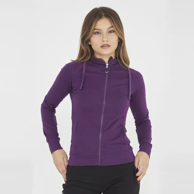 legea-dair-felpa-donna-con-zip-e-cappuccio-viola-l image 1