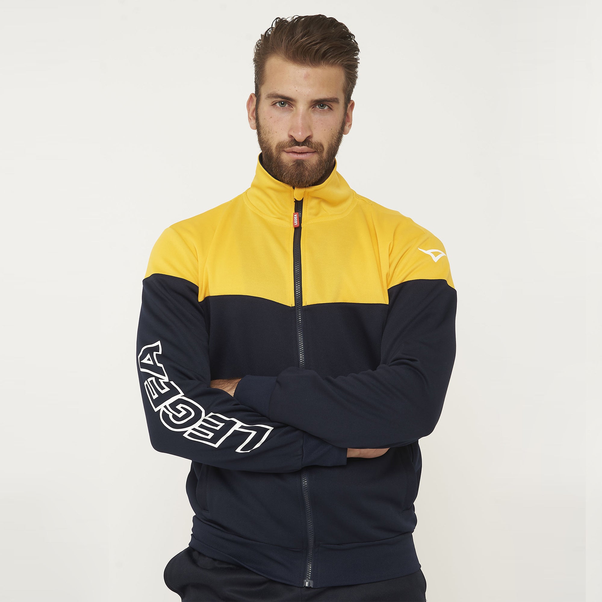 legea-ontario-senior-giacca-bicolor-full-zip-blu-ocra-2xl image 1