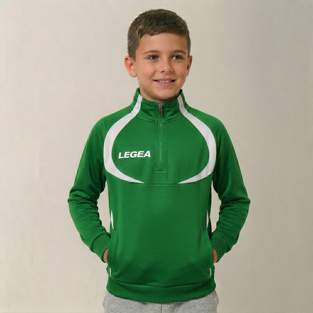 legea-algeria-giacca-da-allenamento-mezza-zip-verde-bianco-xs image 1