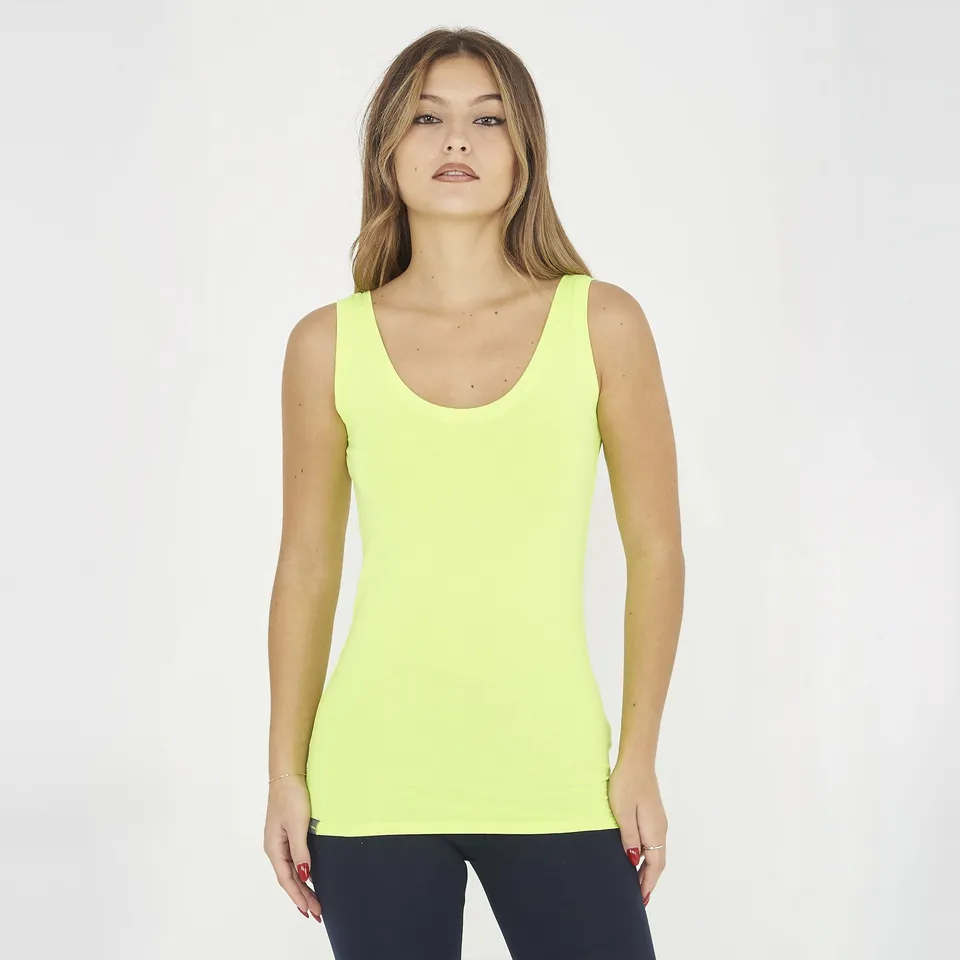 legea-raita-canotta-spalle-larghe-cotone-giallo-fluo-l image 1