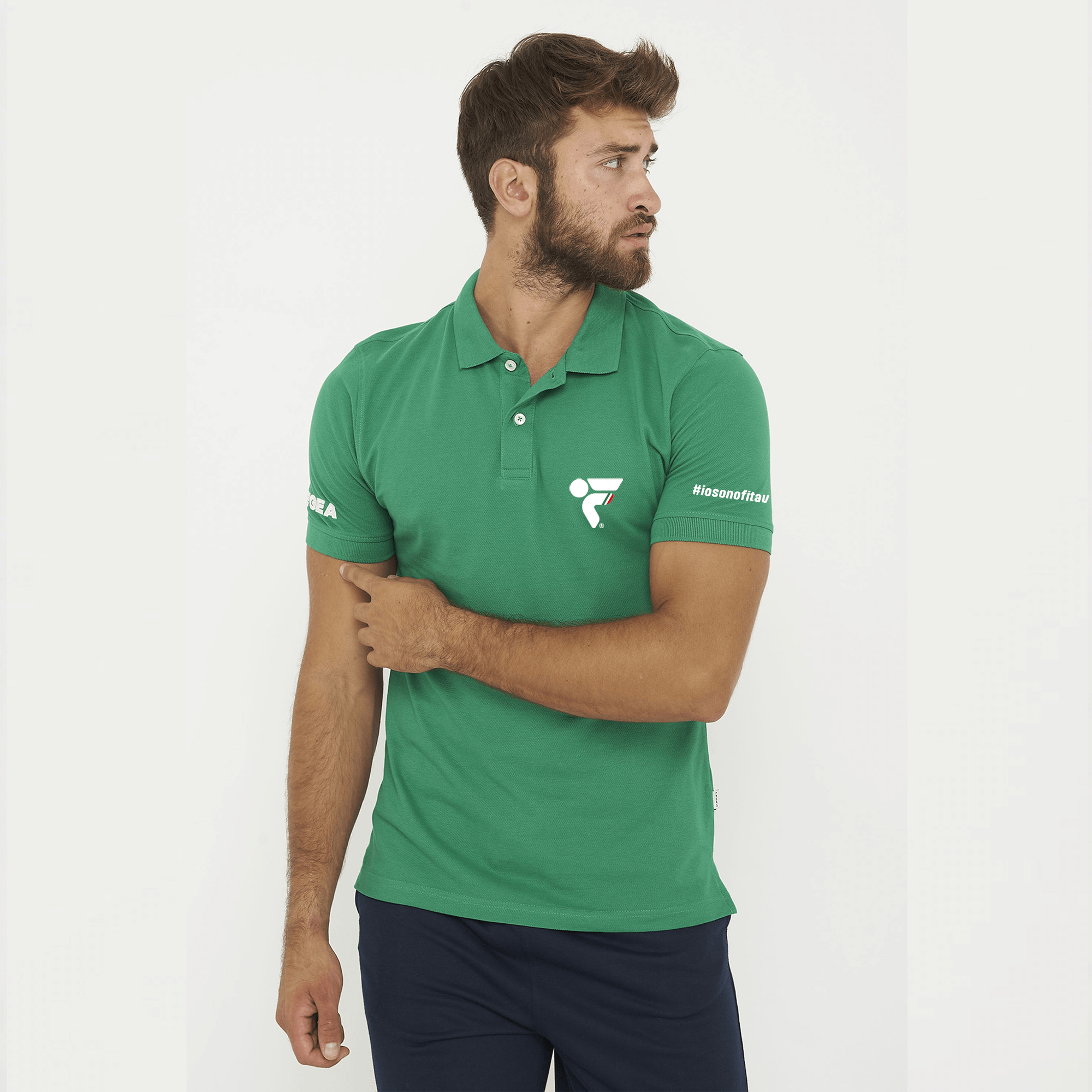 legea-ariete-polo-in-cotone-verde-fitav image 1