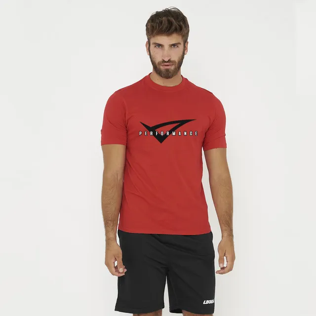 legea-performance-t-shirt-in-cotone-rosso-nero-l image 1