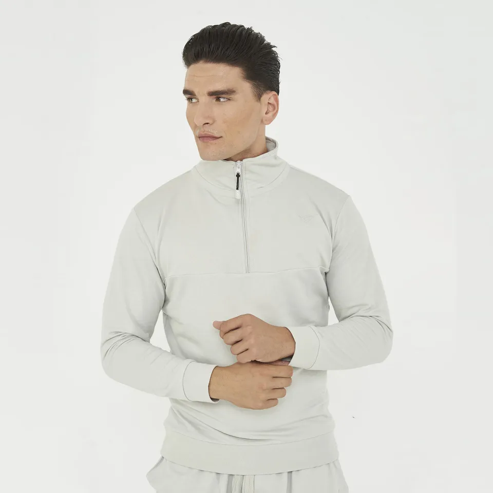 legea-f-club-felpa-con-mezza-zip-grigio-chiaro-l image 1