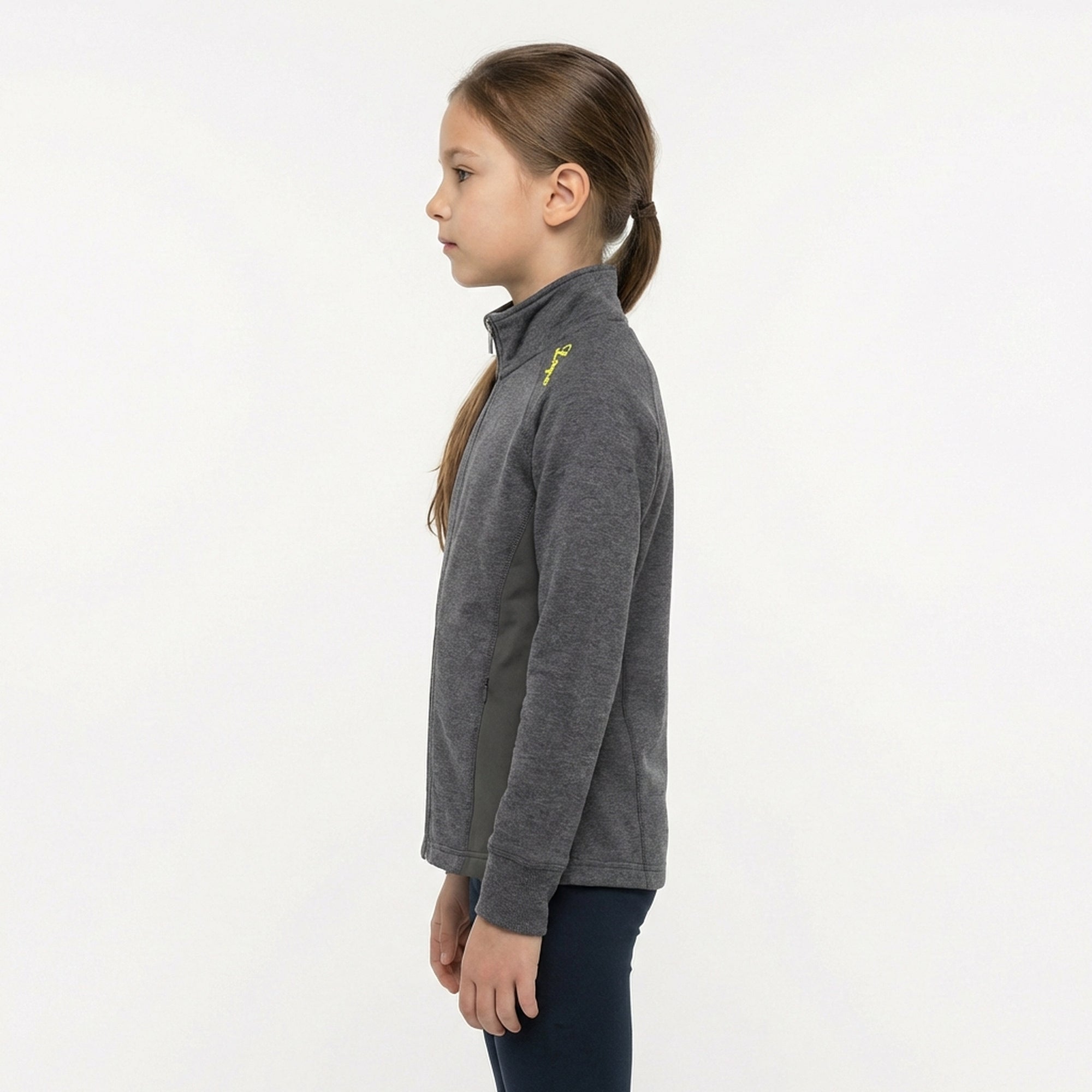 legea-dafne-felpa-slim-in-cotone-con-zip-grigio-melange-xs image 3