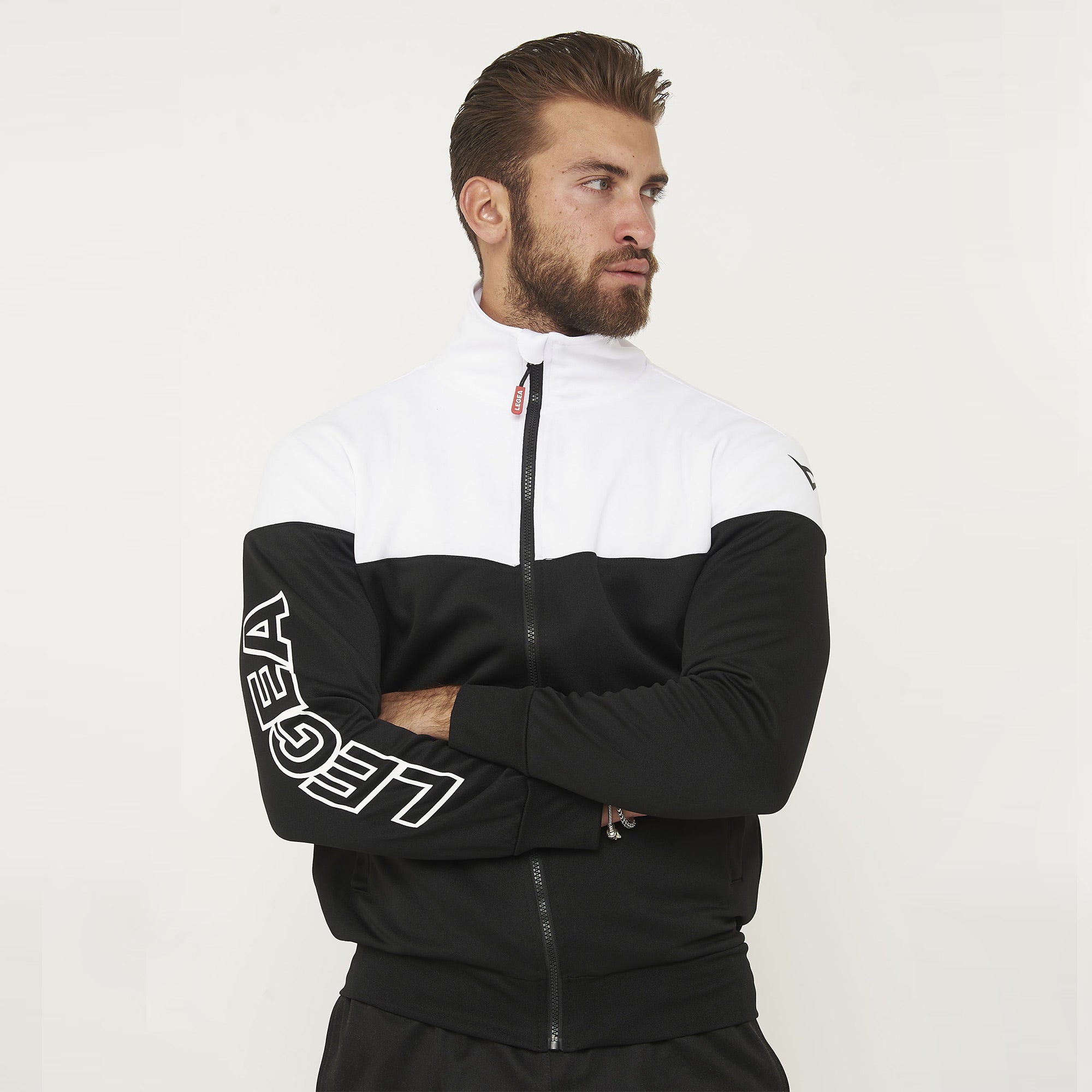 legea-ontario-senior-giacca-bicolor-full-zip-nero-bianco-2xl image 1