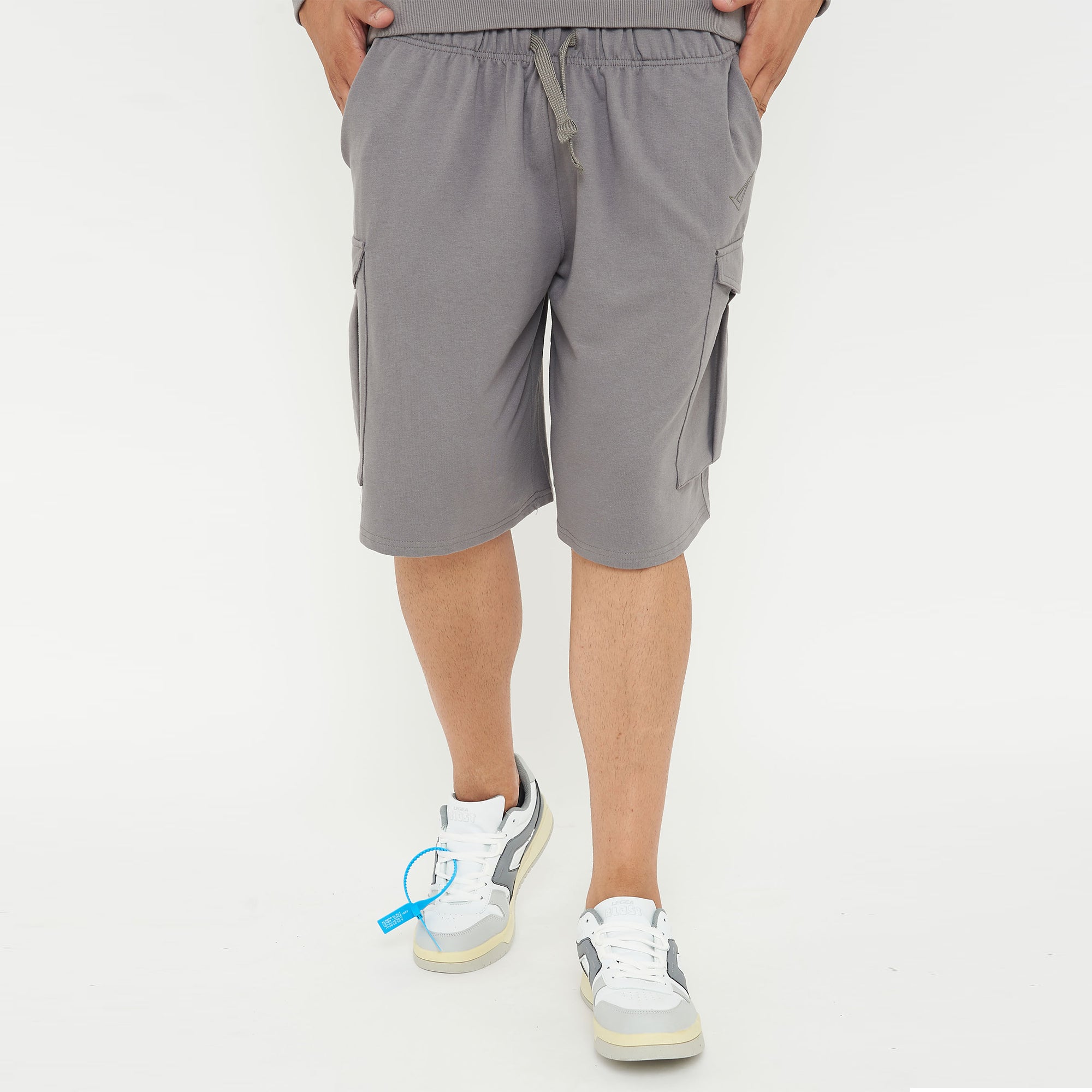 legea-f9-pantaloncini-cargo-in-french-terry-grigio-scuro-m image 1