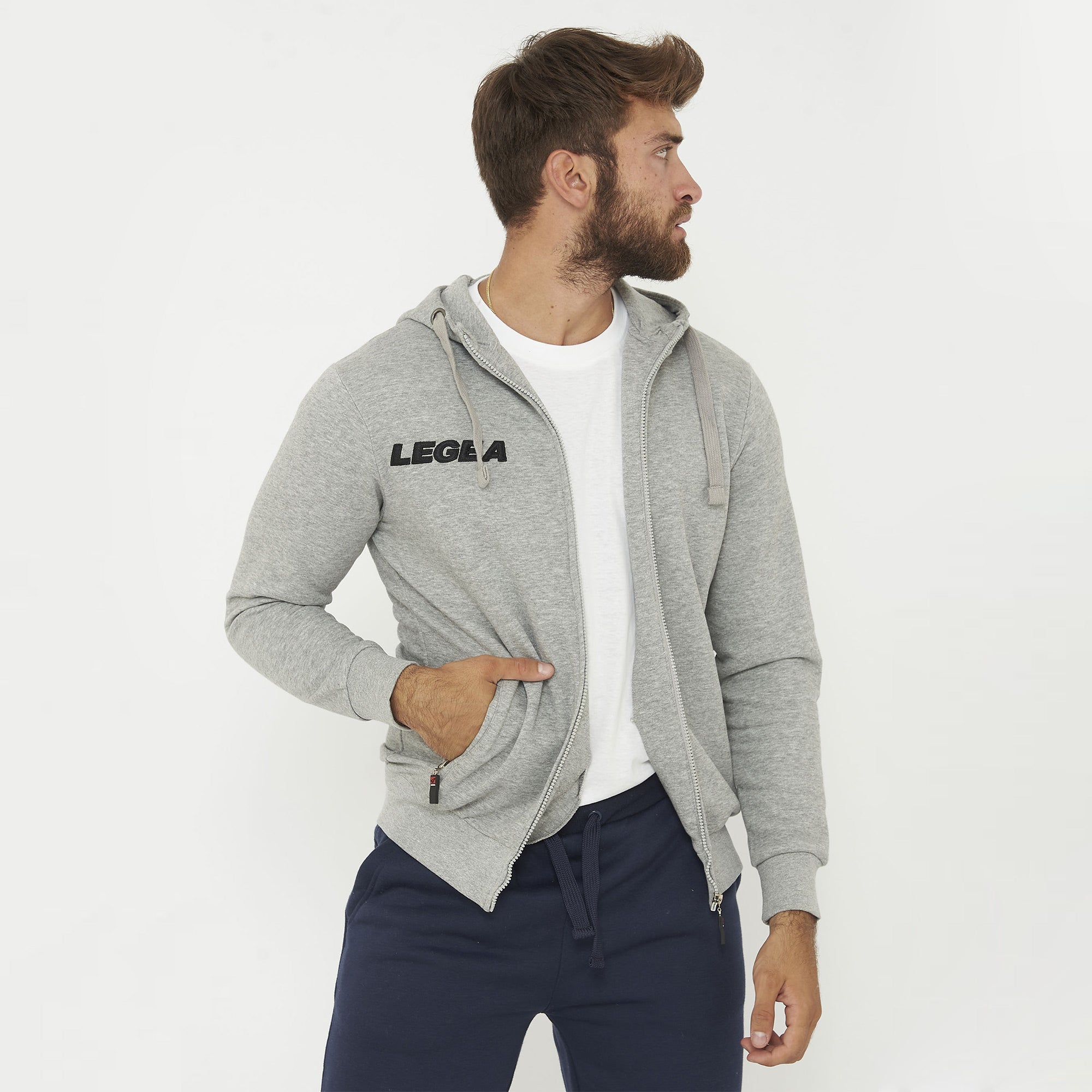 legea-felpa-sarajevo-con-cappuccio-e-zip-grigio-melange-m image 3