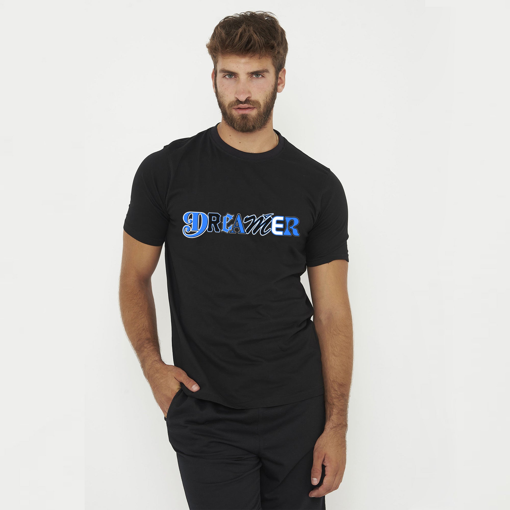 legea-dreamer-t-shirt-in-cotone-nera-azzurra-s image 1