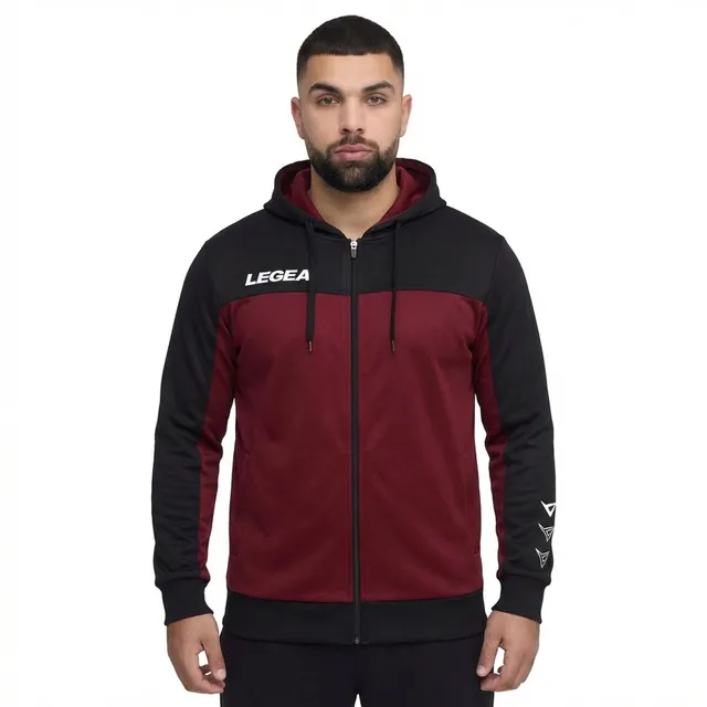 legea-giacca-flex-oversize-con-zip-e-cappuccio-nero-granata-3xl image 1