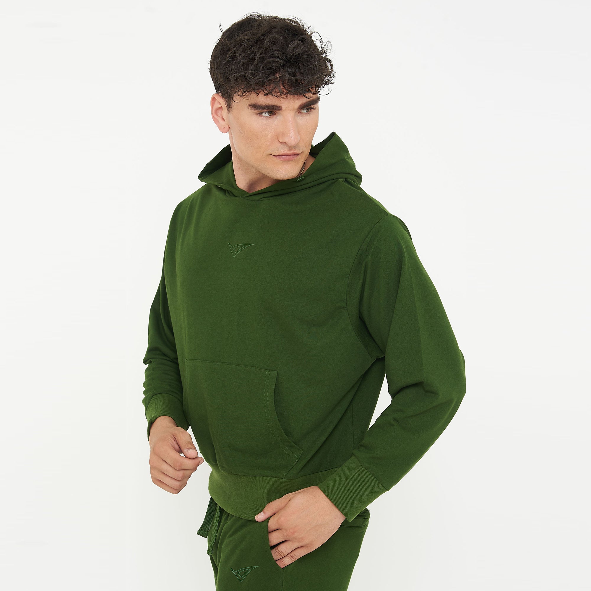 legea-f-boxy-felpa-unisex-con-cappuccio-in-cotone-verde-militare-l image 5