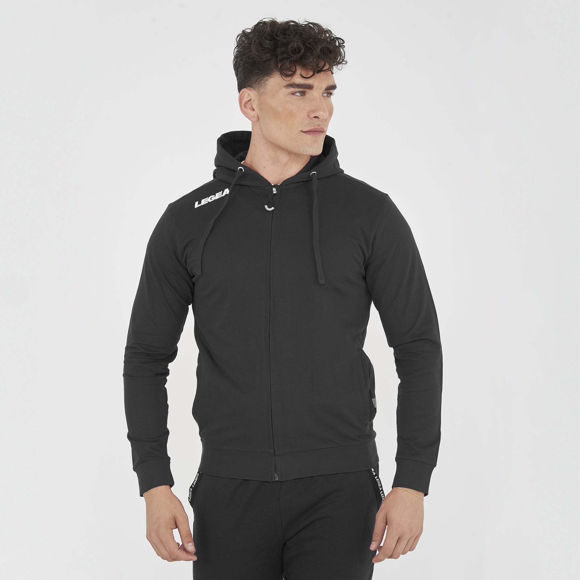 legea-farel-felpa-con-zip-e-cappuccio-french-terry-nero-s image 1