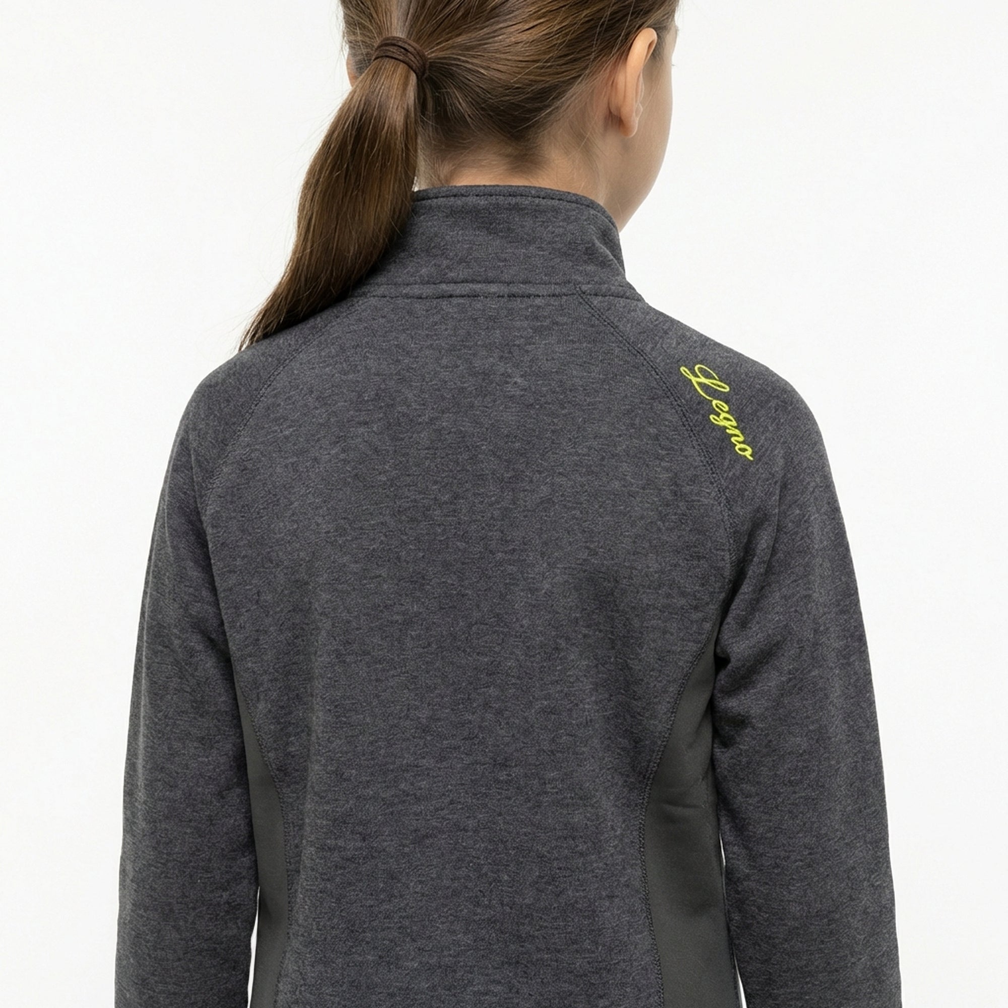 legea-dafne-felpa-slim-in-cotone-con-zip-grigio-melange-xs image 2