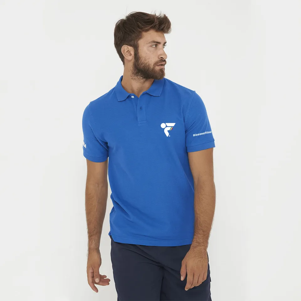 legea-ariete-polo-in-cotone-azzurra-fitav image 1