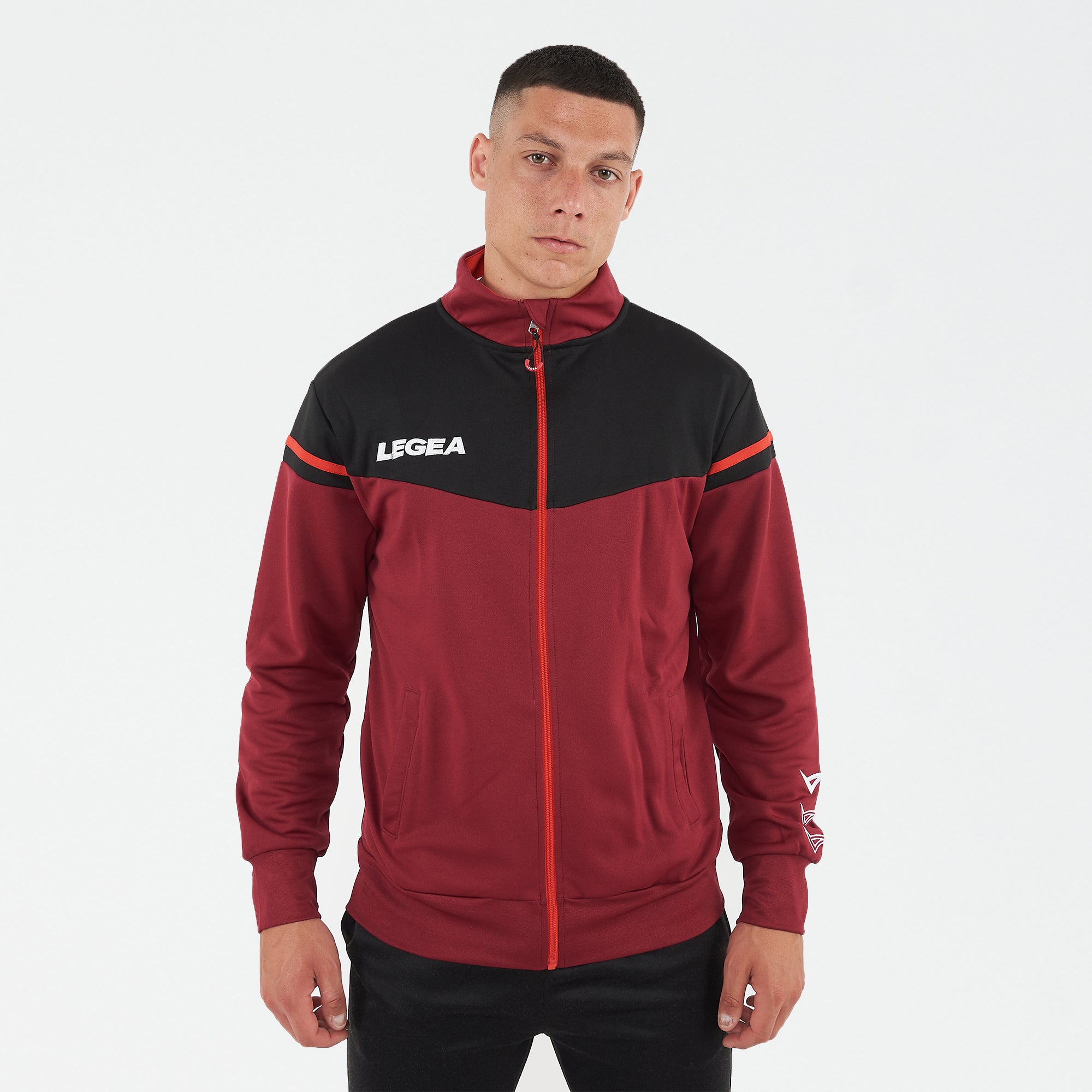 legea-giacca-sportiva-sender-granata-nero-l-con-zip image 1