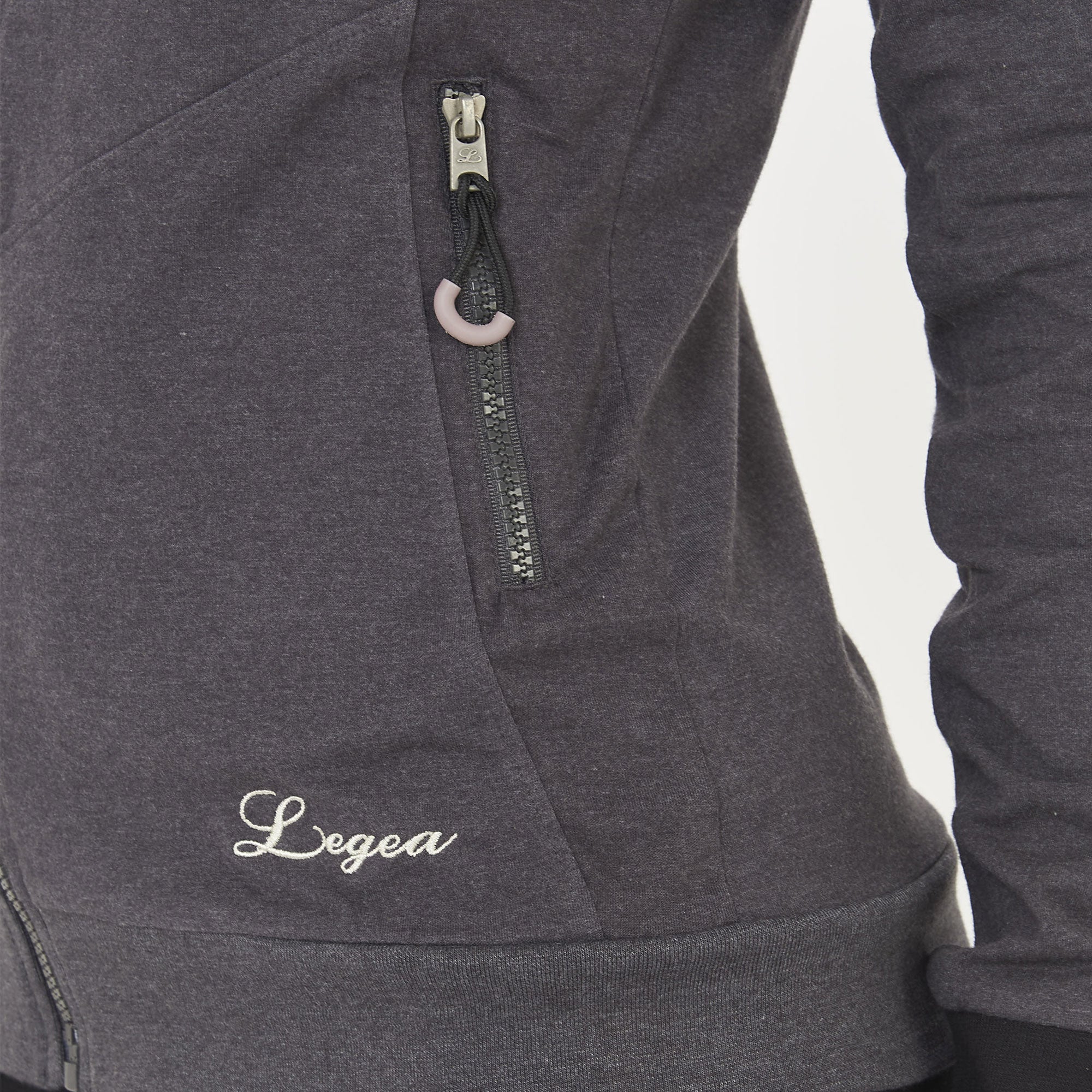 legea-layca-felpa-leggera-con-zip-e-cappuccio-grigio-melange-s image 6