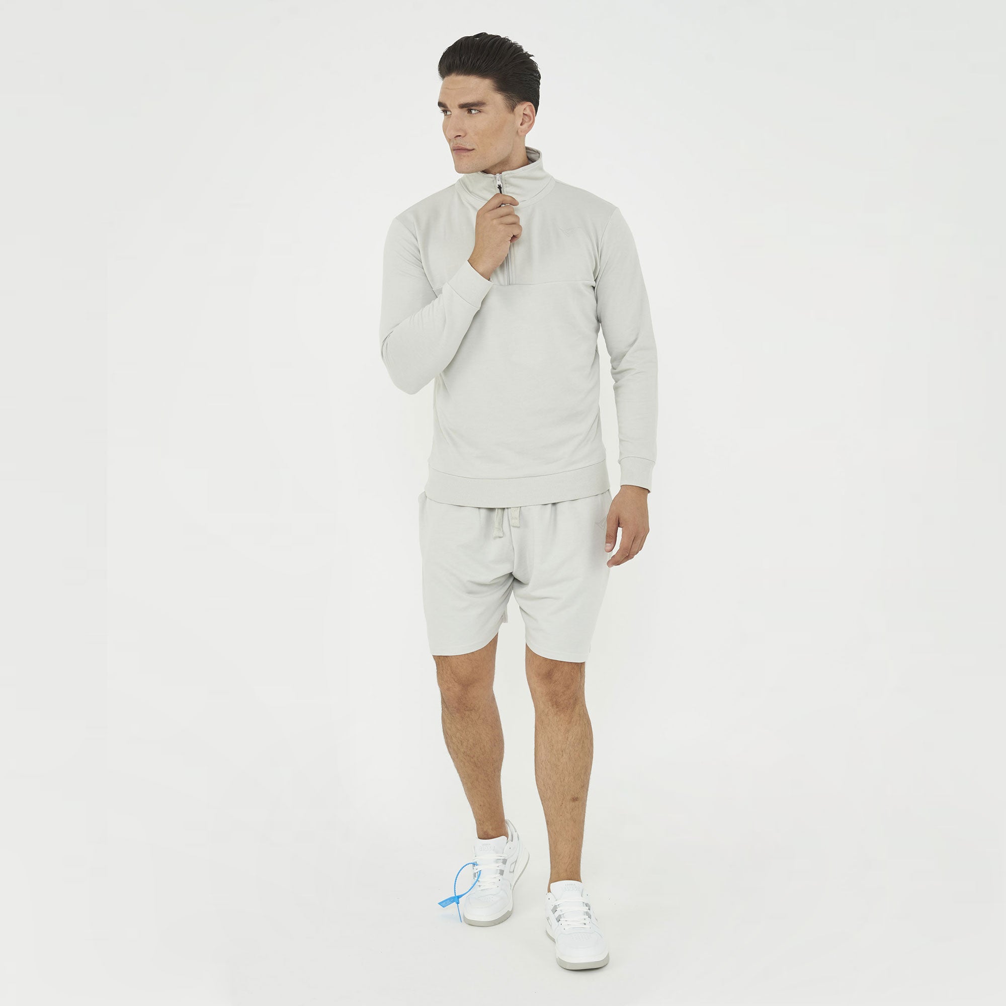 legea-f-club-felpa-con-mezza-zip-grigio-chiaro-l image 6