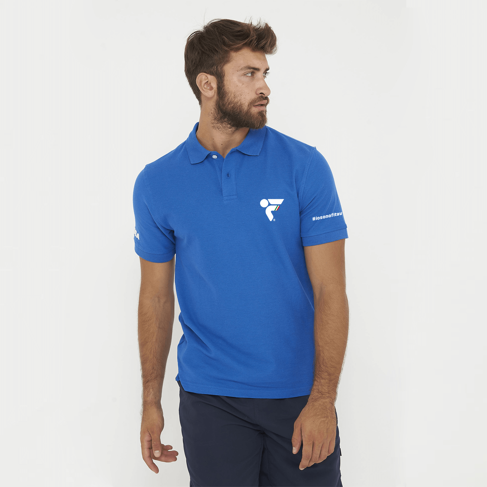 legea-ariete-polo-in-cotone-azzurra-fitav image 1