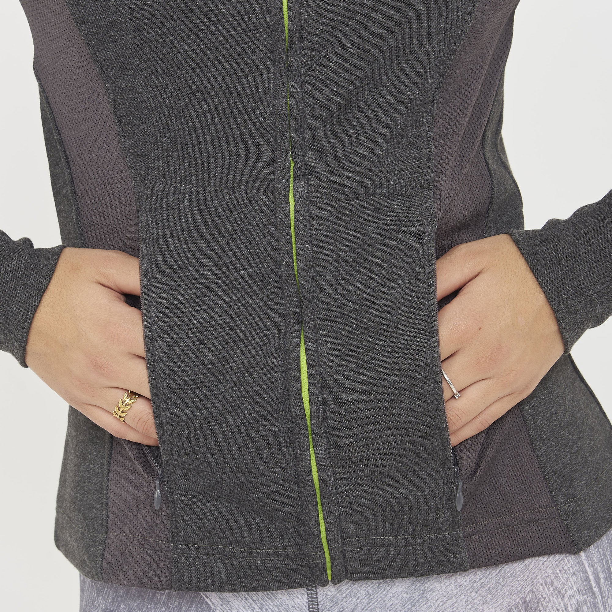 legea-dafne-felpa-slim-in-cotone-con-zip-grigio-melange-s image 3