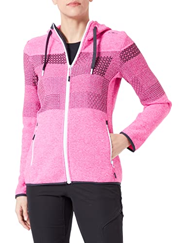 cmp-knit-tech-giacca-fleece-donna-con-cappuccio-argento-bianco image 8