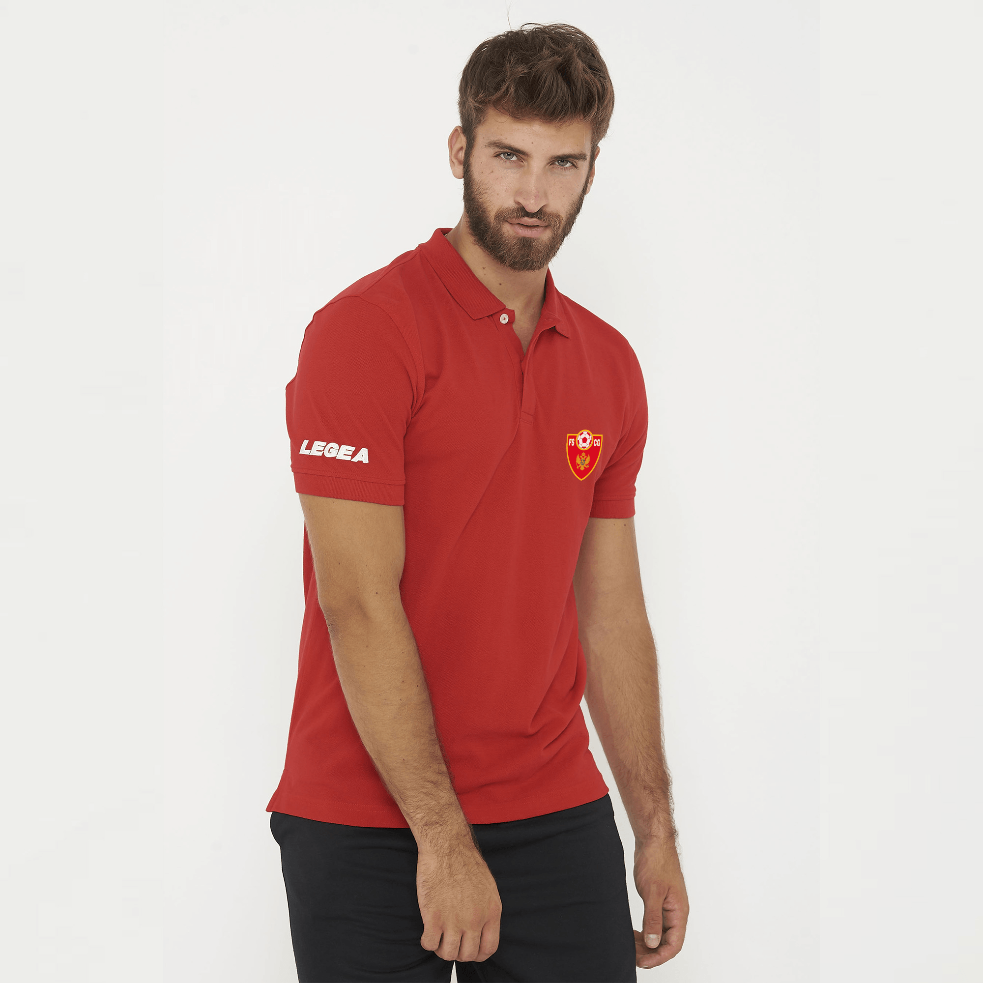 legea-ariete-polo-in-cotone-rossa-montenegro image 1