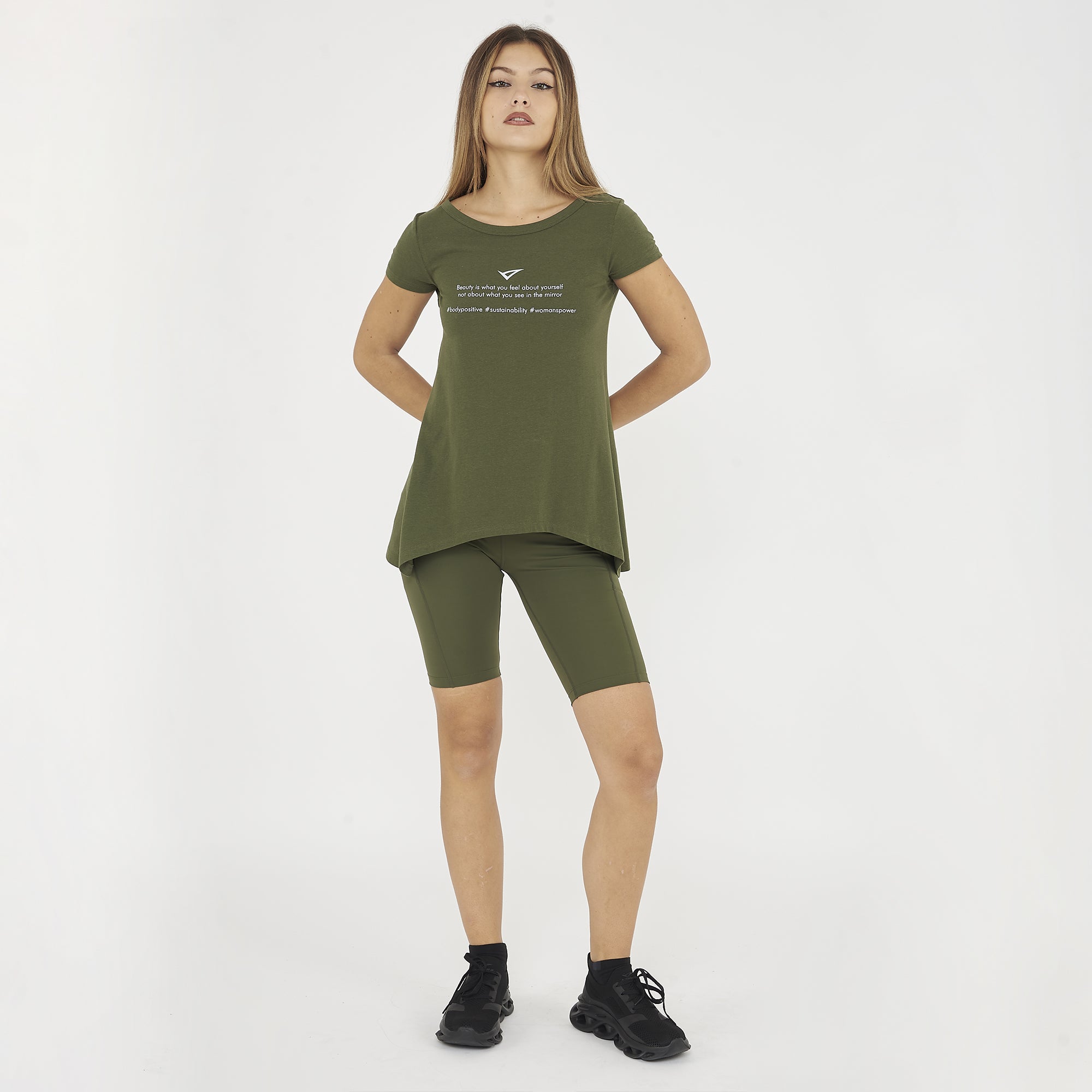 legea-europa-t-shirt-in-cotone-donna-verde-militare-s image 6