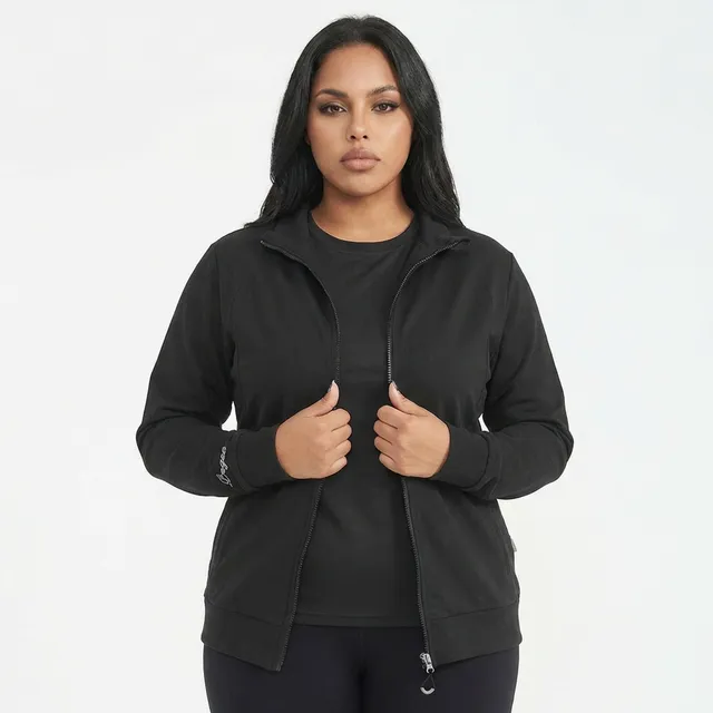 legea-adara-felpa-con-zip-e-cappuccio-nero-4xl-oversize image 1