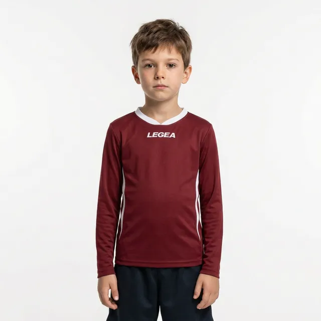 legea-dusseldorf-maglia-da-calcio-a-maniche-lunghe-granata-bianco-3xs image 1