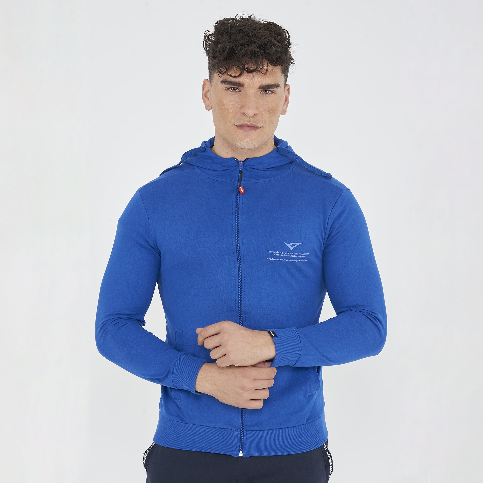 legea-raya-felpa-con-zip-e-cappuccio-in-cotone-azzurro-s image 1