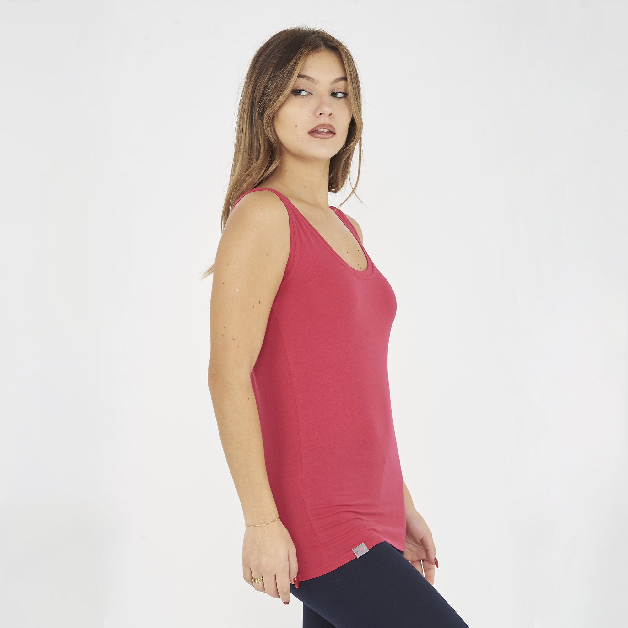 legea-raita-canotta-spalle-larghe-cotone-amarena-l image 3