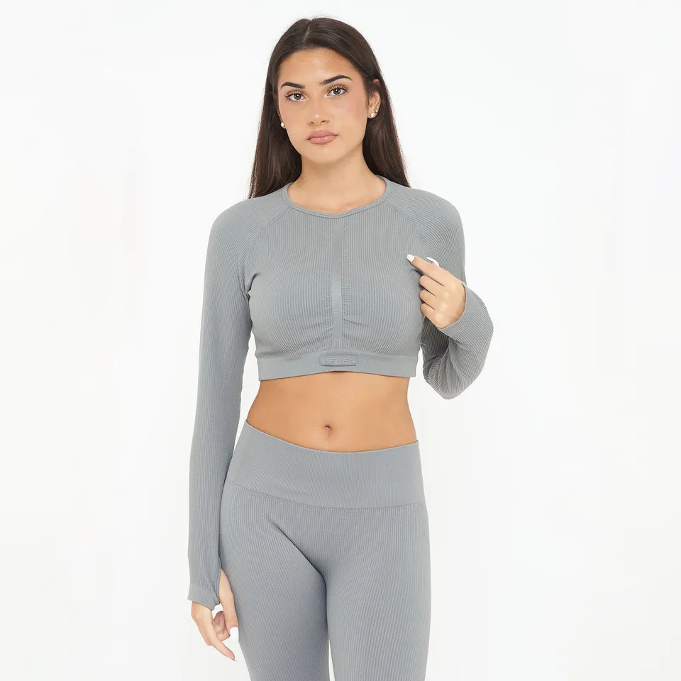 legea-imala-maglia-fitness-crop-manica-lunga-piombo-m image 1