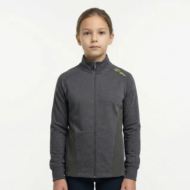legea-dafne-felpa-slim-in-cotone-con-zip-grigio-melange-xs image 1