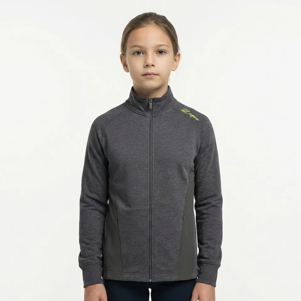 legea-dafne-felpa-slim-in-cotone-con-zip-grigio-melange-xs image 1