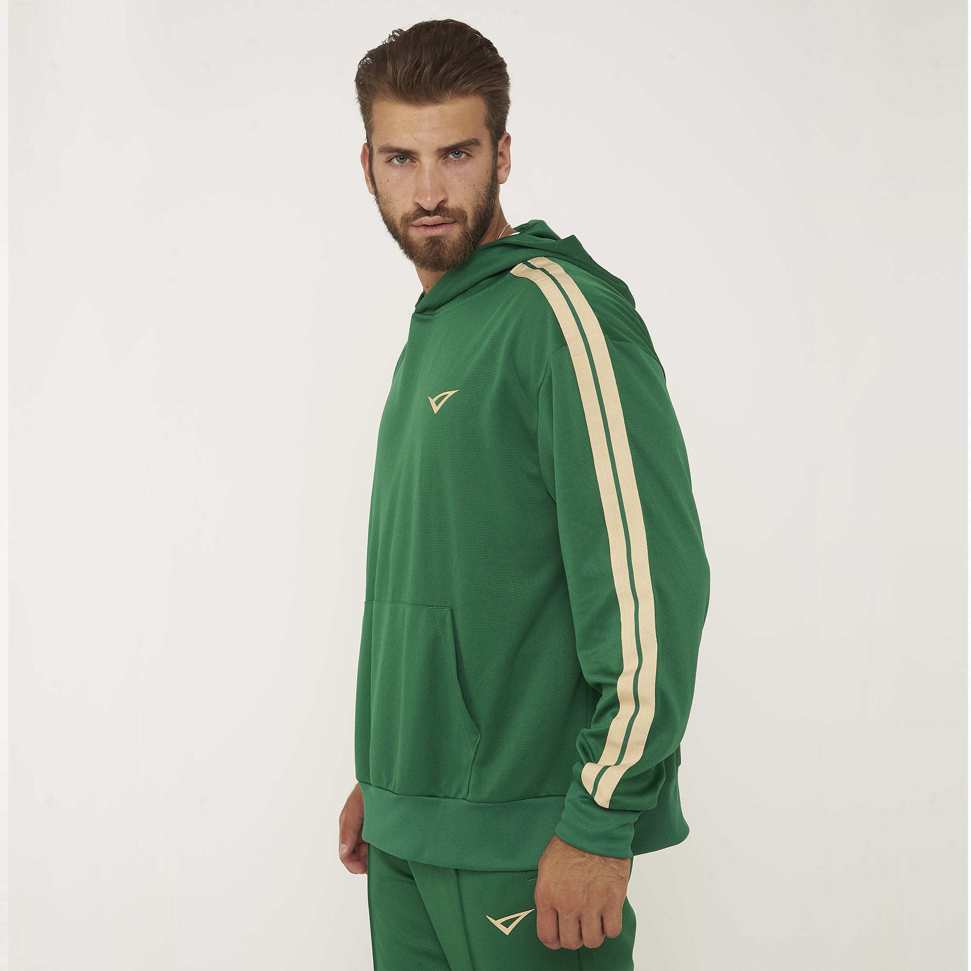 legea-felpa-space-con-cappuccio-senza-zip-verde-militare-l image 6