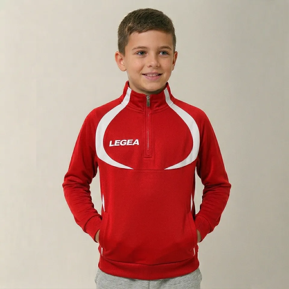legea-algeria-giacca-allenamento-mezza-zip-rosso-bianco-3xs image 1